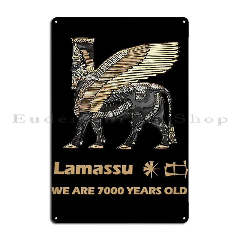 Lamassu Mesopotamia Landmarks Iraq Ancient Landmarks Metal Sign Bar Cave Printing Garage Retro Wall Pub Tin Sign Poster