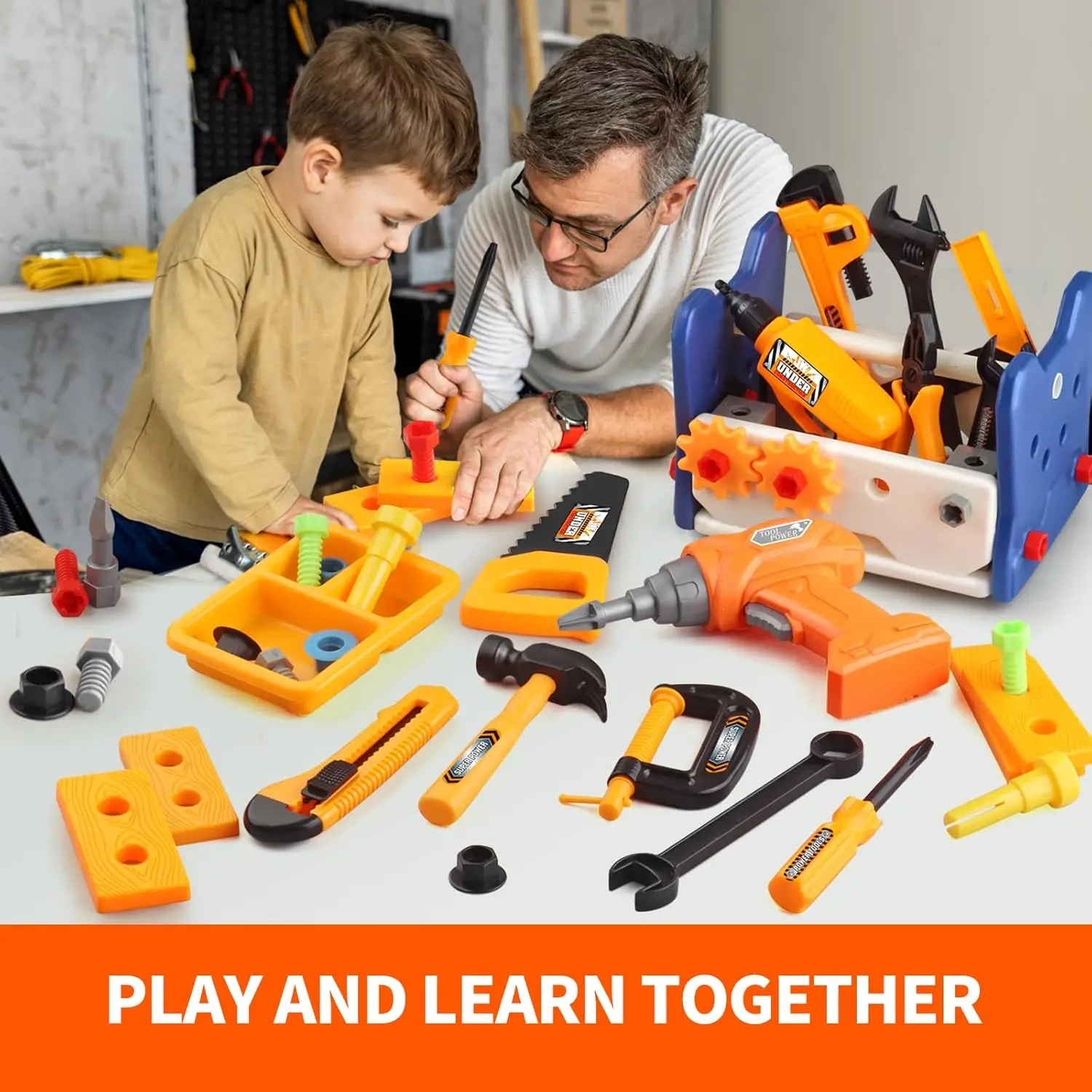 Kids Tool Set with Electric Drill Toy  Tool kit Toddler Educational Toys  Playset Building Toys for BabyBest Birthday Gift