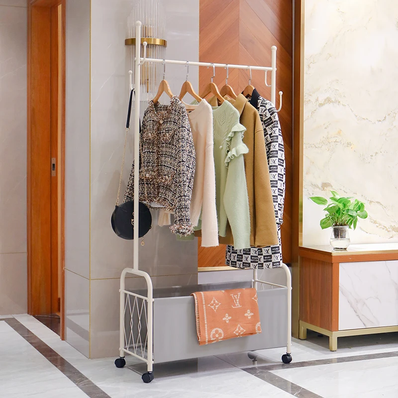

Living room removable clothes rack balcony drying clothes household cream wind floor