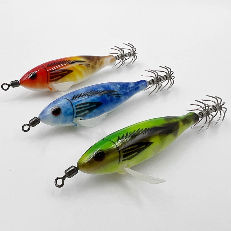 ShareShark 10 Stück/Box 5,6g Leuchtende Horizontale Garnelen-Tintenfischhaken-Köder-Set Geeignet für Meeresangeln auf Tintenfische und Oktopus – Detail 13