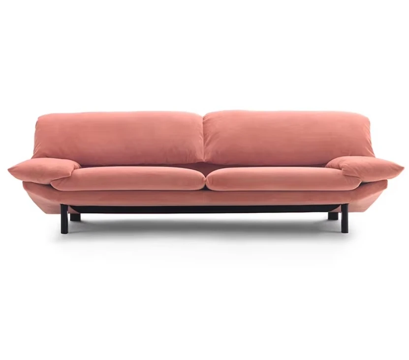 Italian Sectional Sofas Set Metal Boucle Teddy Fabric Modular Low Arm Fabric L Floor Sofa For Living Room