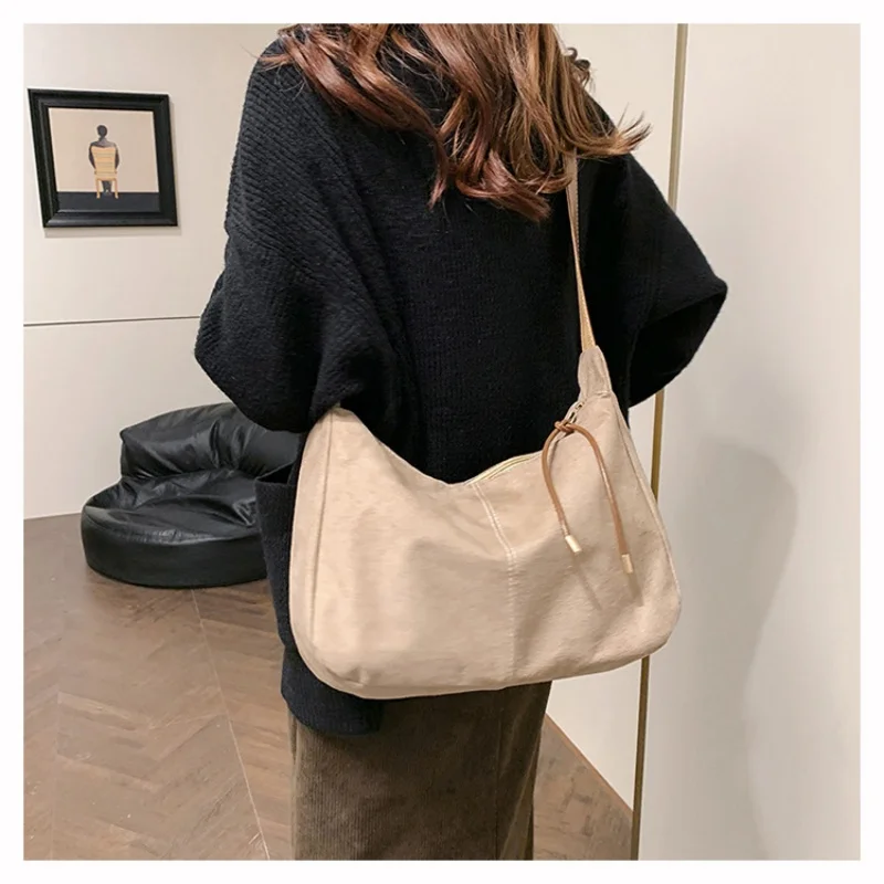 بو الجلود ركاب أزياء خمر عارضة حمل حقيبة أنيقة حقائب كروسبودي للنساء الملمس مزاجه سعة كبيرة #4