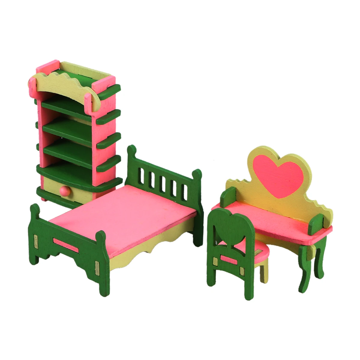4 szt. Mini Meble Ręcznie Robione Zabawki DIY Rozwijające Zdolności Drewniane Edukacyjne dla Dzieci
