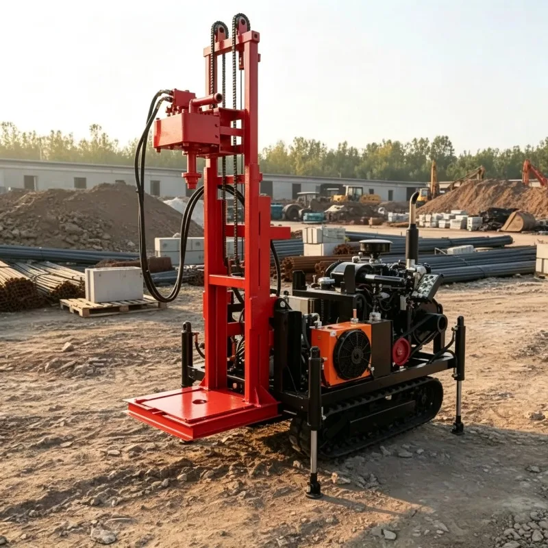 Hydraulic Water Well Drilling Rig 200m Depth Diesel Engine Portable Small Borehole Drilling Machine for Farm Irrigation