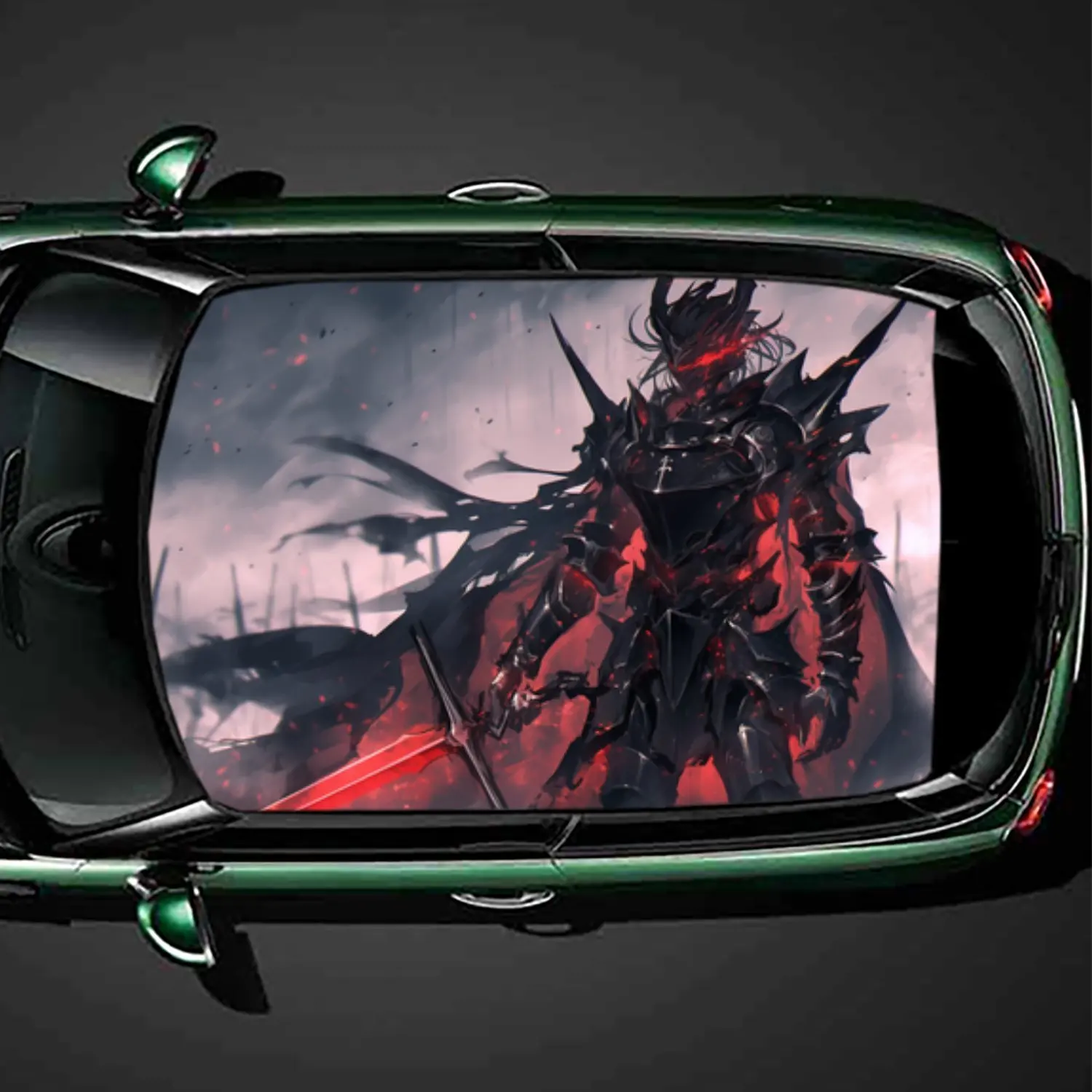 

Dark Knight PVC Car Roof Vinyl Wrap, Self-Adhesive Waterproof Automotive Sticker, Anti-Scratch Decorative Film for Sedan/SUV/Tru