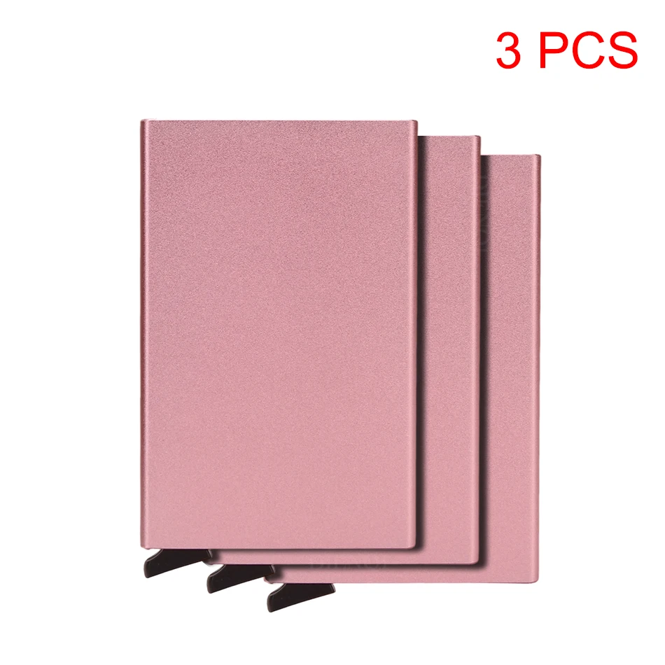 Rfid Creditcardhouder Metaal Dun Slanke Slimme Portemonnee Heren Dames Portefeuilles Pop-up Minimalistische Kleine Zwarte Portemonnee Mini Portefeuilles voor Heren