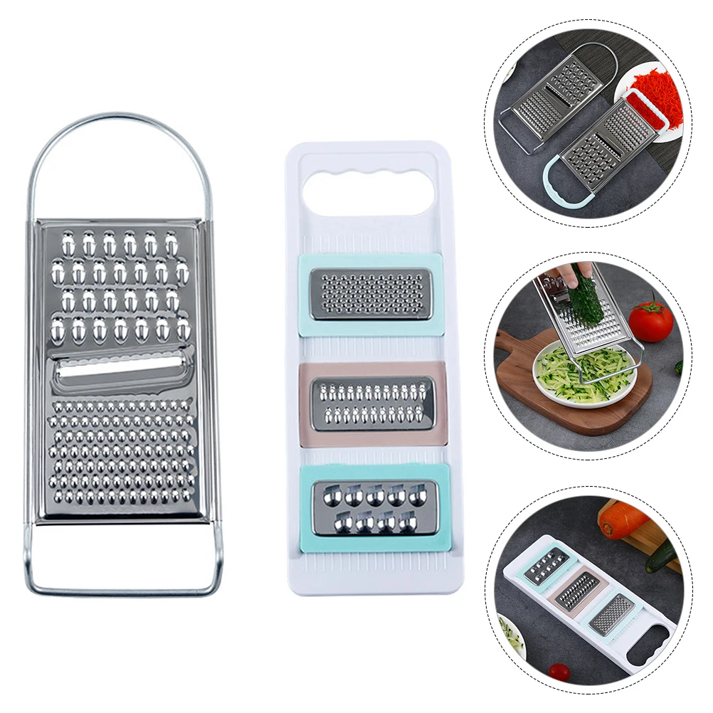 

2 Pcs Cheese Grater Vegetable Shredder Hand-operated Shredders Cucumber Stainless Steel