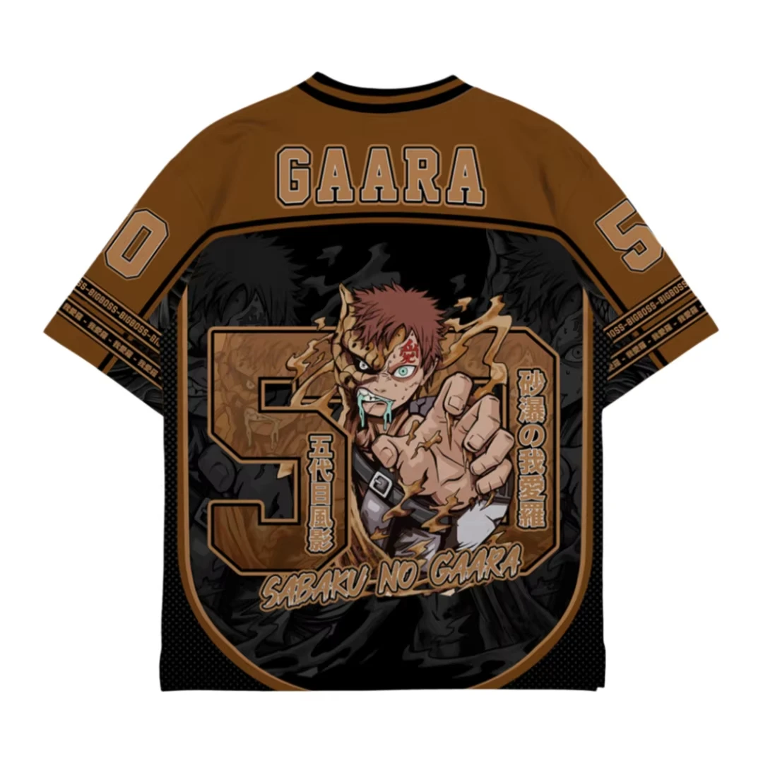Naruto Sabaku No Gaara Anime Print Football Jersey Family Summer Adults Kids Athleisure T-Shirt view 2