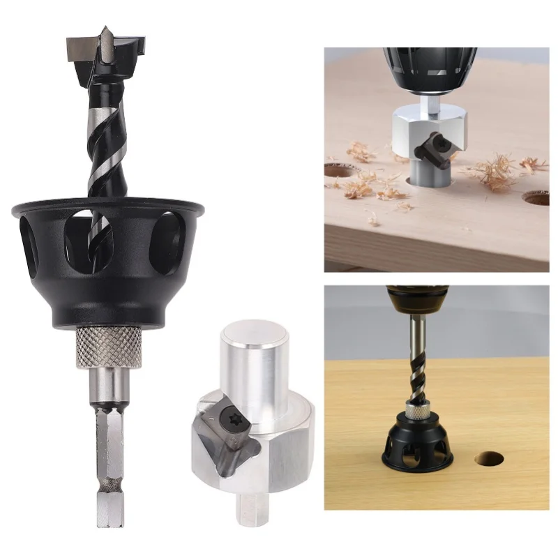 

Dog Hole Chamfer Tool Set 19mm Drill Bit Vertical Drilling Locator Bench Dog Hole Chamfer Reamer Tool