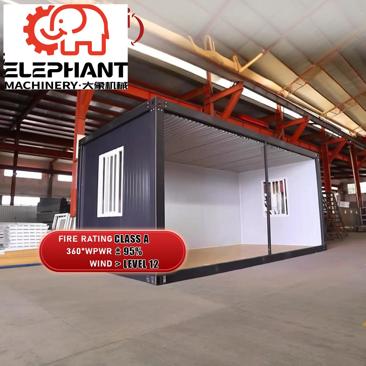 ELEPNANT House Modular Prefabricated Container Houses-Eco-friendly Fast Install Office Buildings Malls Mobile Homes Solar