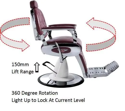 Klassischer Antiker Hydraulischer Robuster Friseurstuhl für Herren Professionelles Haarstyling Barbershop-Salonmöbel – Detail 9
