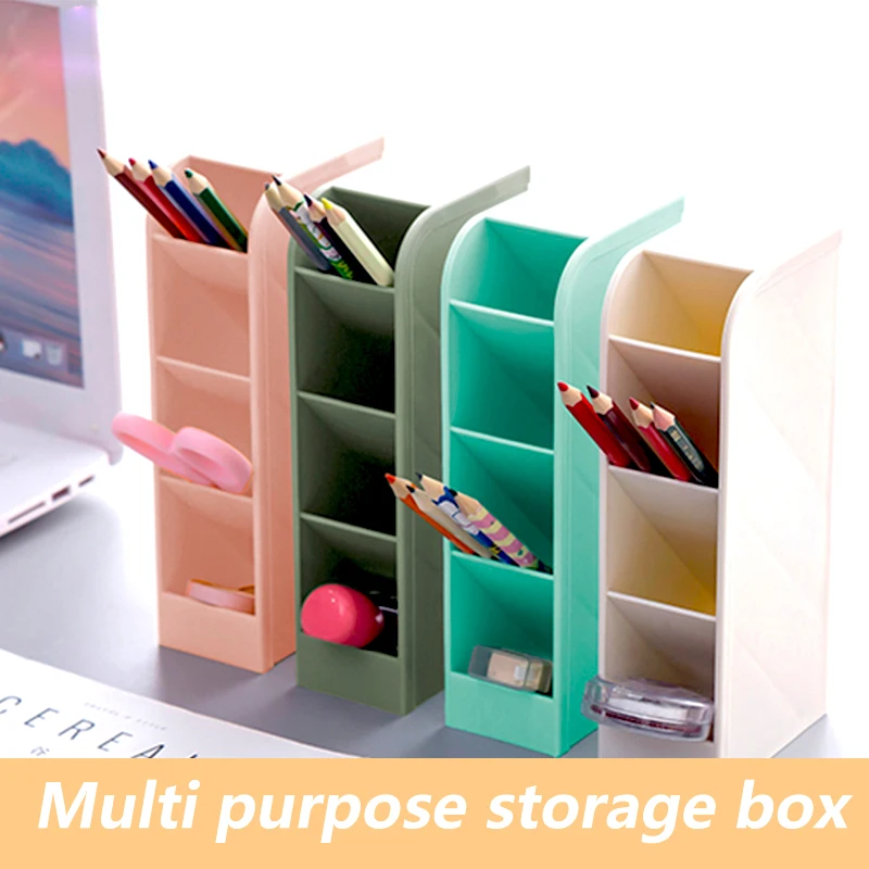 

Large capacity desktop storage oblique plug-in pen holder stationery storage box