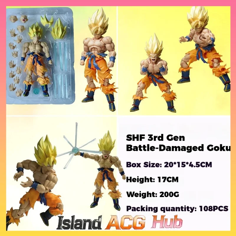 

Фигурка Dragon Ball Z: Супер Сайян Гоку (поврежденная в бою версия), 3-е поколение, подвижная модель, коллекционная аниме-игрушка
