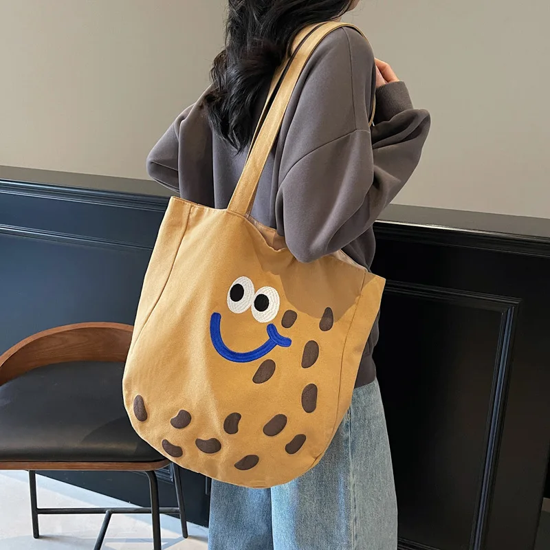 

Ladies' Shoulder Bag Japanese Cute Cartoon Peanut Kawaii Sweet Casual Canvas New Handbag Large Capacity High-quality Tote Bag