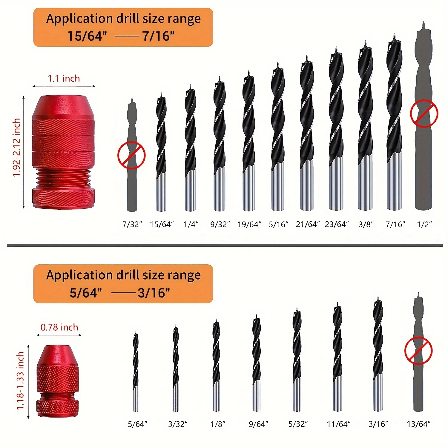 Drill Depth Stop for Drill Bits, Aluminum Alloy Drill Stop Precise Drill Size Range 5/64