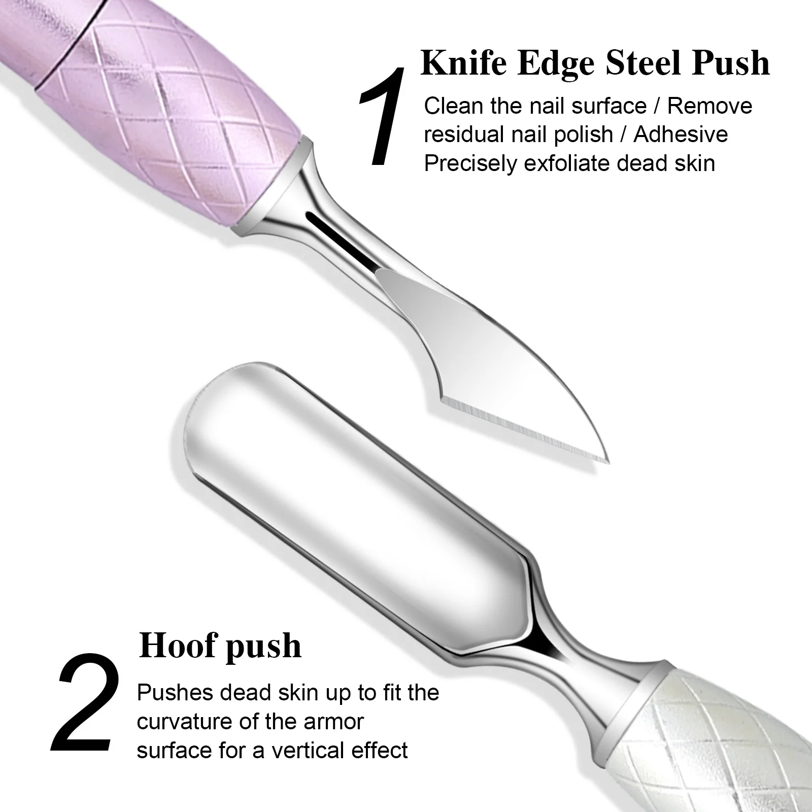 5 Types Replace Head Cuticle Pusher Nail Polish Remover Gel Nail Peeler Scraper Stainless Steel Clean Manicure Tool for Nail Art