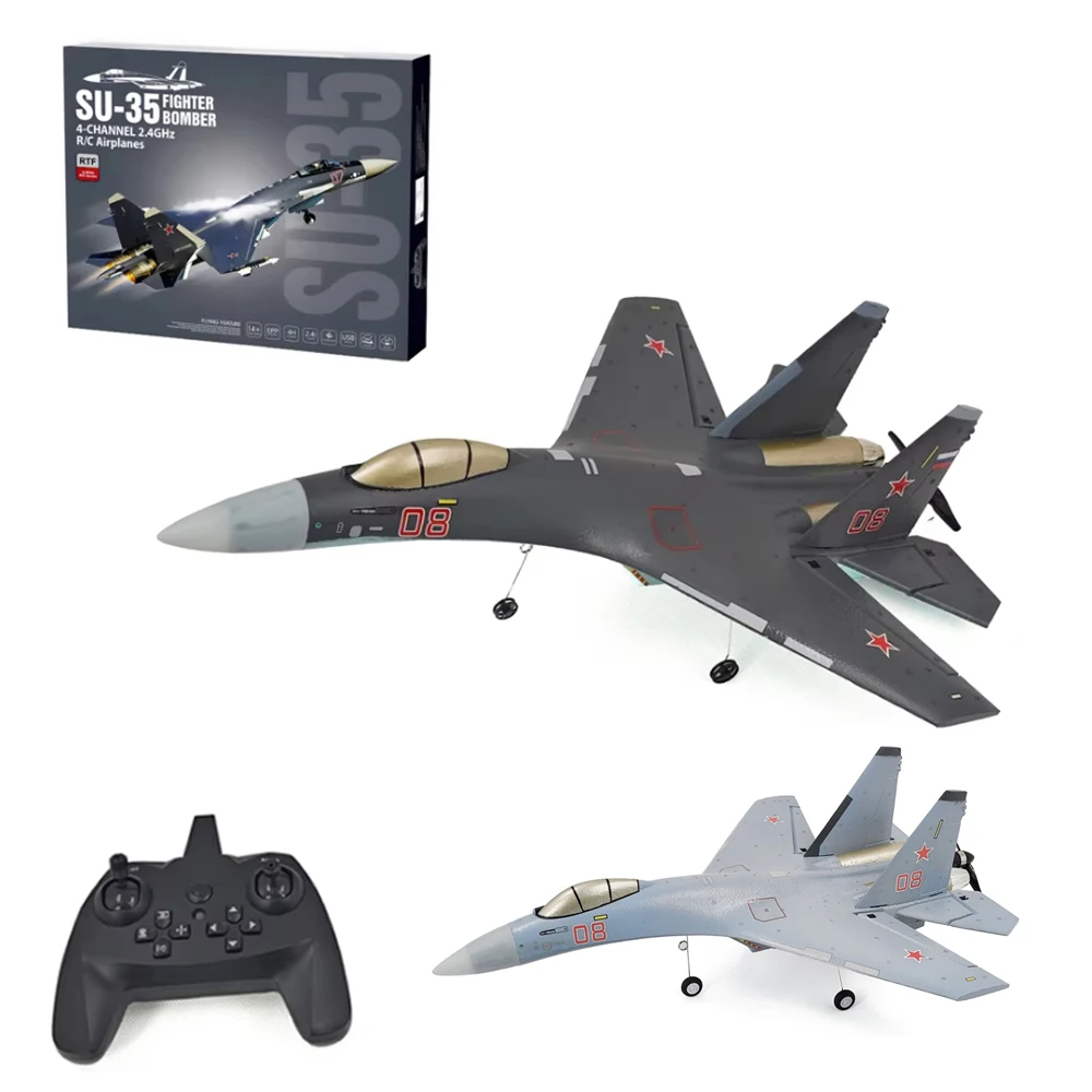 

Su35 Rc Plane 4CH Foam Remote Control Airplane Model QF009 J16 Glider 2.4G 360° Flip-Roll 525mm Fixed Wing Fighter Aircraft Toy