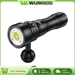 Wurkkos DL08 High-Power Flashlight 21700 Rechargeable Dive Light 3600Lm with Rotating Magnetic Switch 6500K Underwater Spotlight