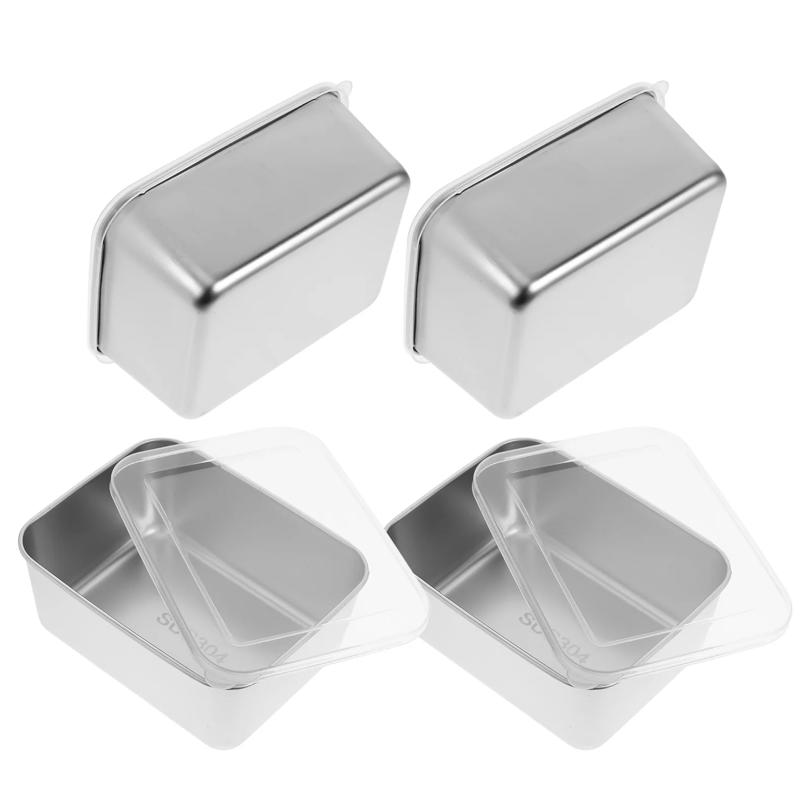 

4pcs Compact Fridge Food Containers Airtight Vegetable Storage Boxes Freezer Soup Snack Dessert Bento Reusable Sealed Household