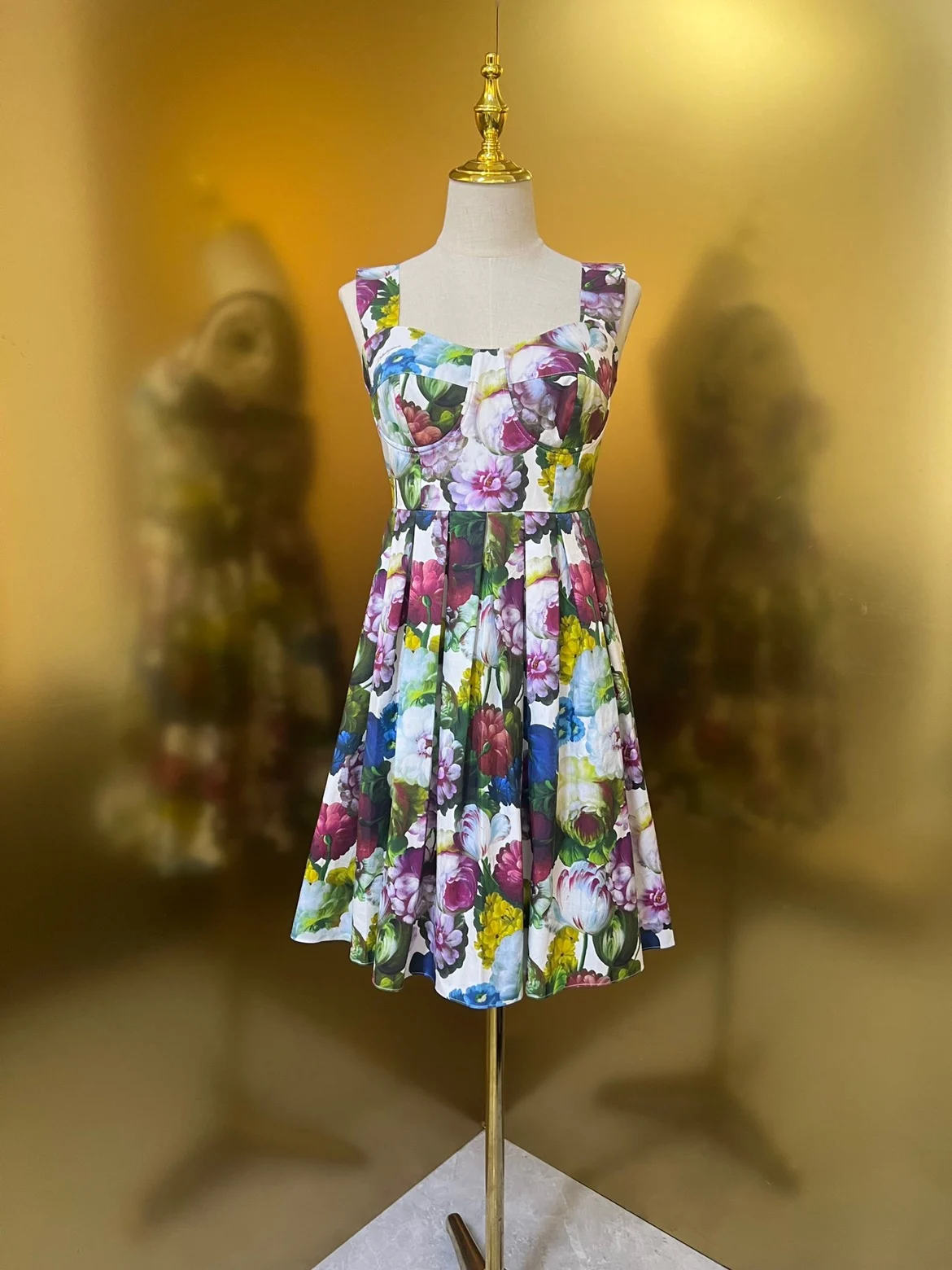 

Faionable Purple And White Flower Cotton Strap ort Dr High Quali Spring Summer Autumn Season Women's Single Piece Dr