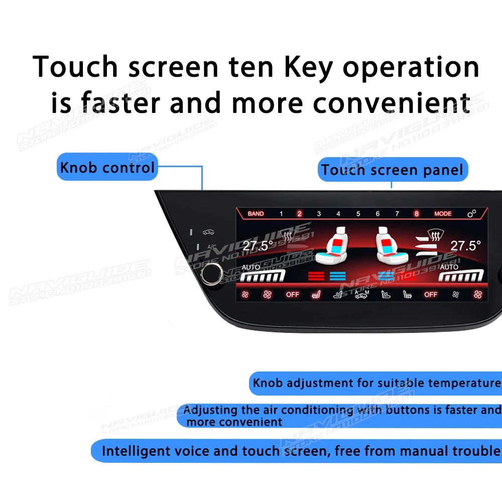 NAVIGUIDE 8.8Inch LCD Touch Screen AC Board Air Conditioning Panel For BMW 1 Series 2016-2023 Car Panel player Accessories Parts