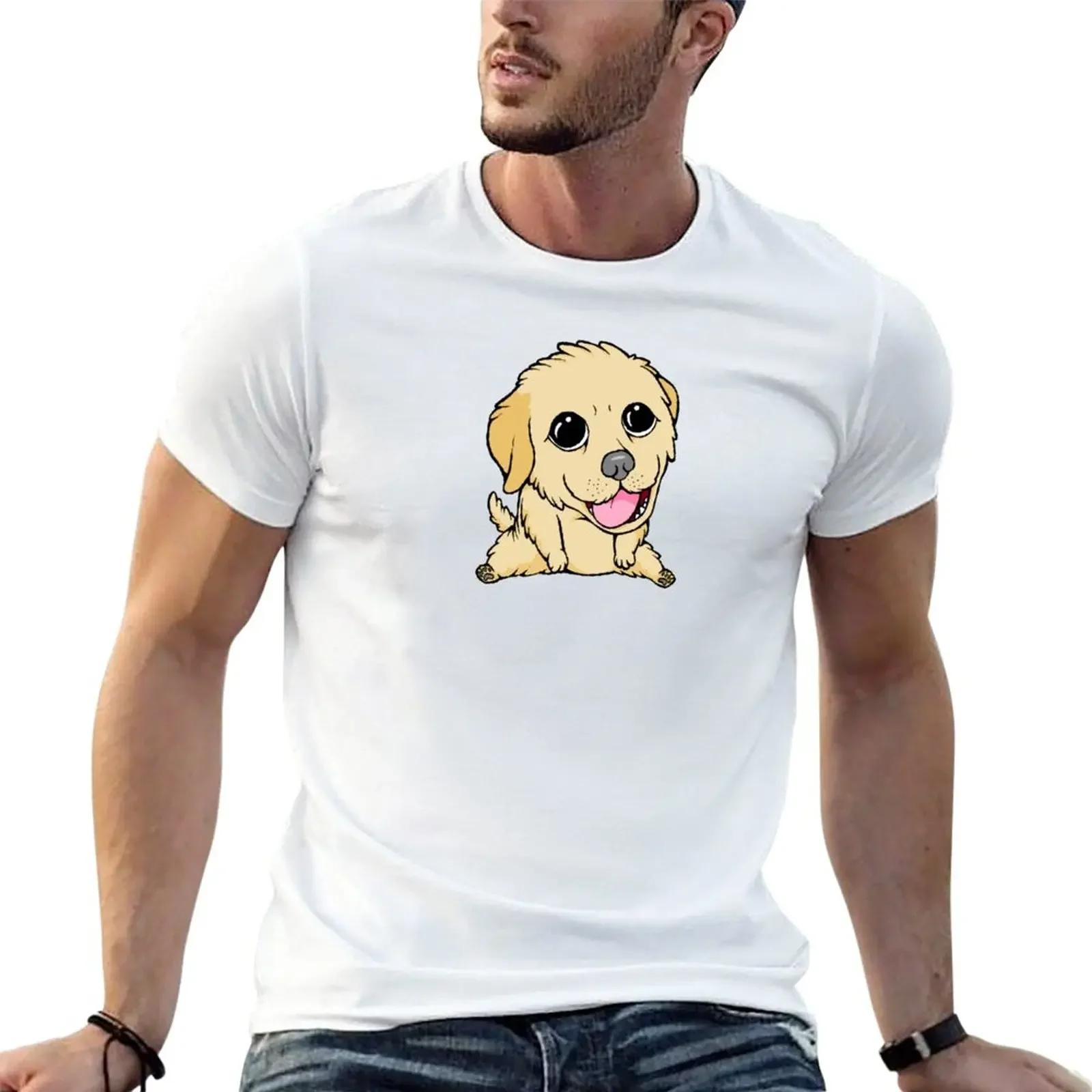 Chonky Golden Retriever T-Shirt boys whites summer top anime customizeds men t shirt