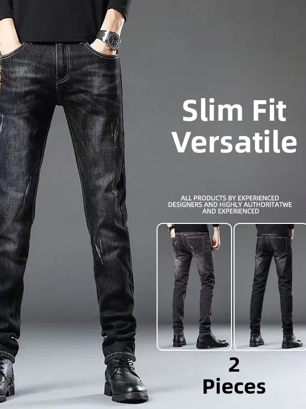 

Модные джинсы Busin Slim Fit, удобные универсальные джинсовые брюки высокого класса, новые зимние мужские длинные брюки Haome