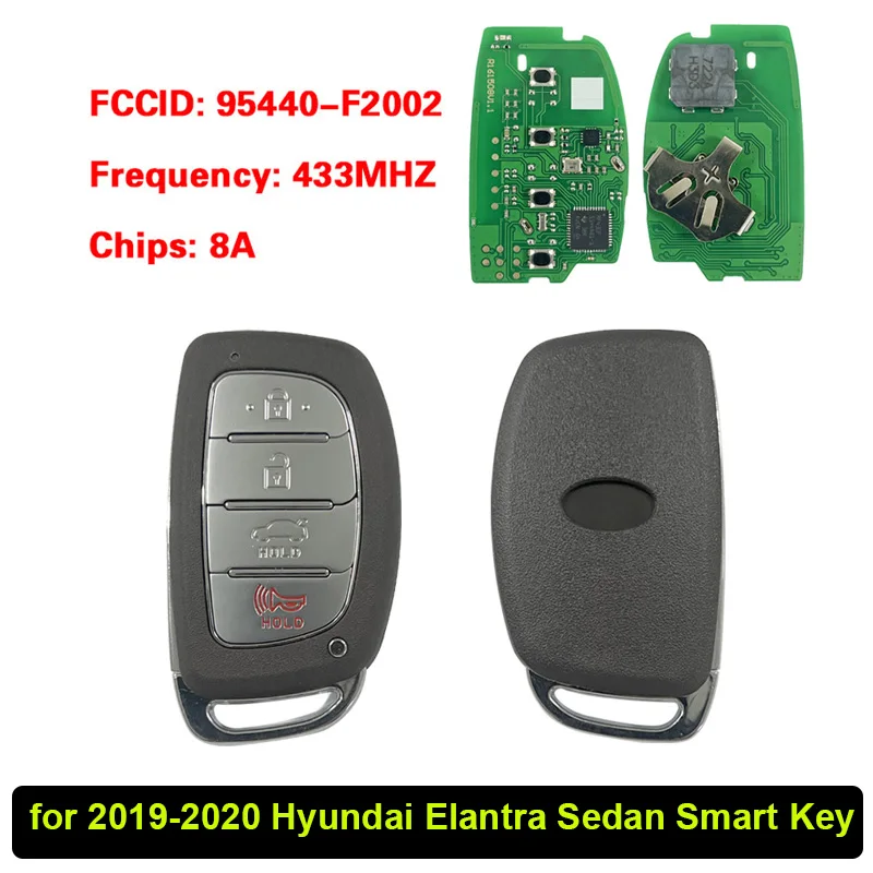 CN020220 per Hyundai Elantra Sedan 2019-2020 Portachiavi remoto intelligente con chip 8A PN: 95440-F2002 CQOFD0012 Keyless Go