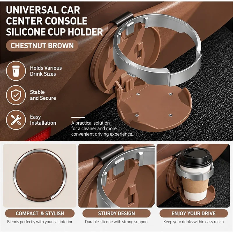 Multi Functional Car Door Cup Holder Universal Foldable Car Cup Holder Large Diameter Car Beverage Rack Stable Easy To Install