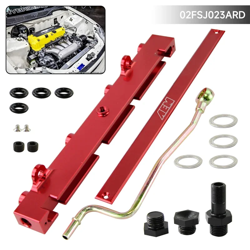 Red / Black Fuel Rail Fits For Honda Civic K20 K20A2 K20A3 K20Z1 Acura RSX Integra Type R EP3 DC5 K24 Aluminum - view 2