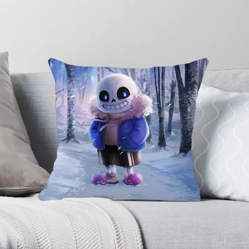 Anime Pillow Cases Undertale Sans Printed Pillowcase for Home Sofa Car Decor Cushion Cover Christmas Decoration Pillowcase