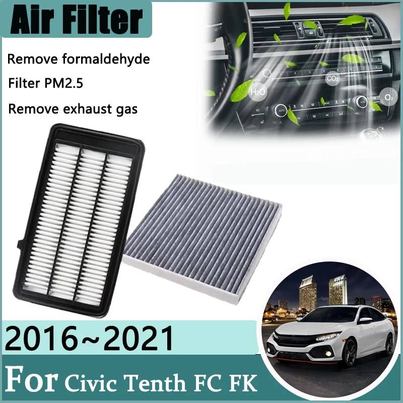 1.5T Activated Carbon Air Conditioner Filter For Honda Civic Tenth generation FC FK 2016~2021 2020 Accessories Air Filter Grid