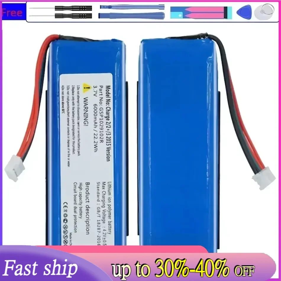 Speaker Battery GSP1029102A (2016 Version) GSP1029102A (2015 Version) 6000mAh for JBL Charge 3 Charge3 2015 2016 Version Speaker