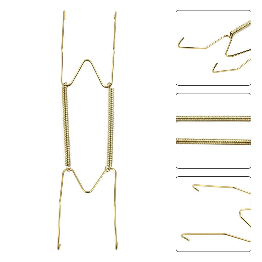 for durable Dish Holder Hangers Invisible Display Gadget Gold Holding Plates Hook Spring W-style 8/10/12/14/16inch