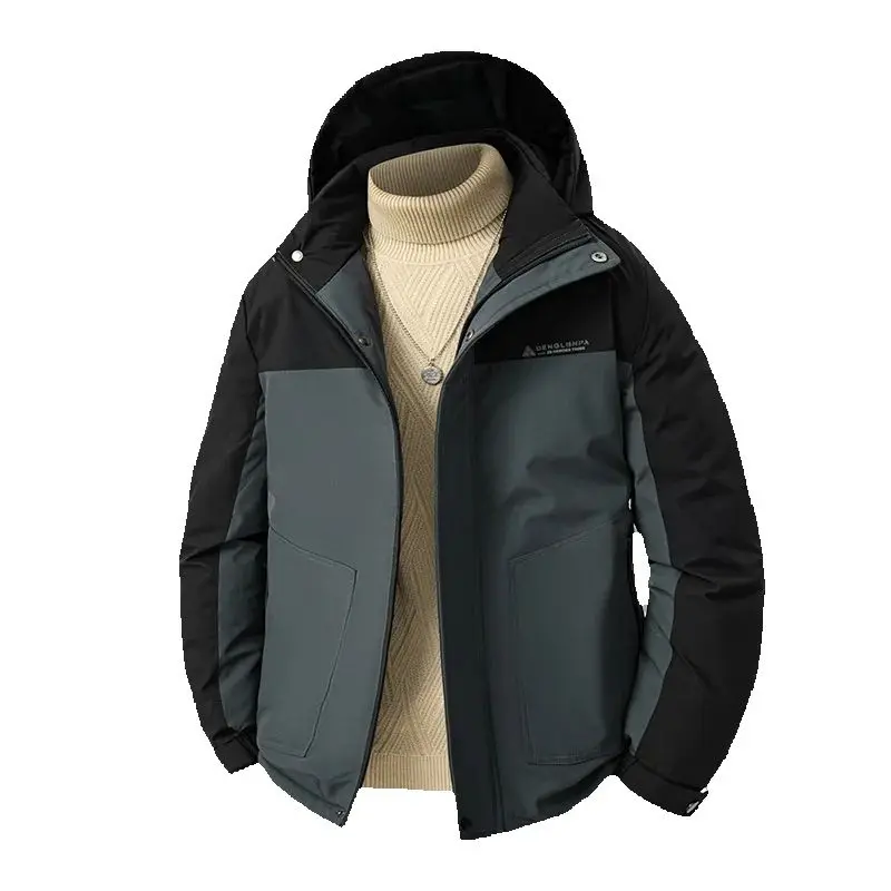 

Autumn and Winter Men's Fashionable Warm Down Cotton-padded Jackets Short Long-sleeved Warm Coats Men's Casual Outdoor Overcoats