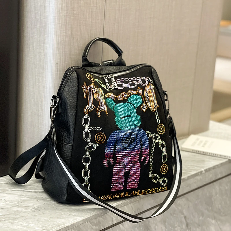 Mochila de gran capacidad con dibujos animados para mujer, bolso de hombro, mochila escolar, de alta calidad, a la moda