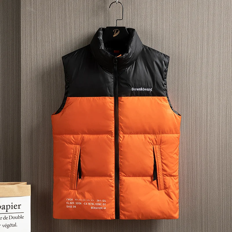 스티칭 웜 다운 조끼, 따뜻한 방풍 패션 트렌드, 심플한 디자인, 루즈한 버전, 편안한 피부 친화적 다운 조끼, 원단