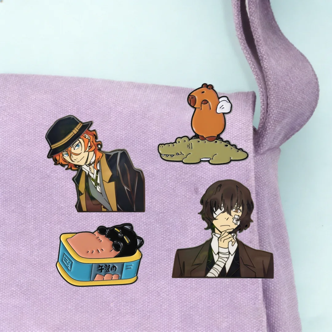 Stylish Comic Portrait Alloy Enamel Brooch Cartoon Anime Boy Badges Clothing Hat  Bag Ornament Pins Unique Gift For Anime Fan