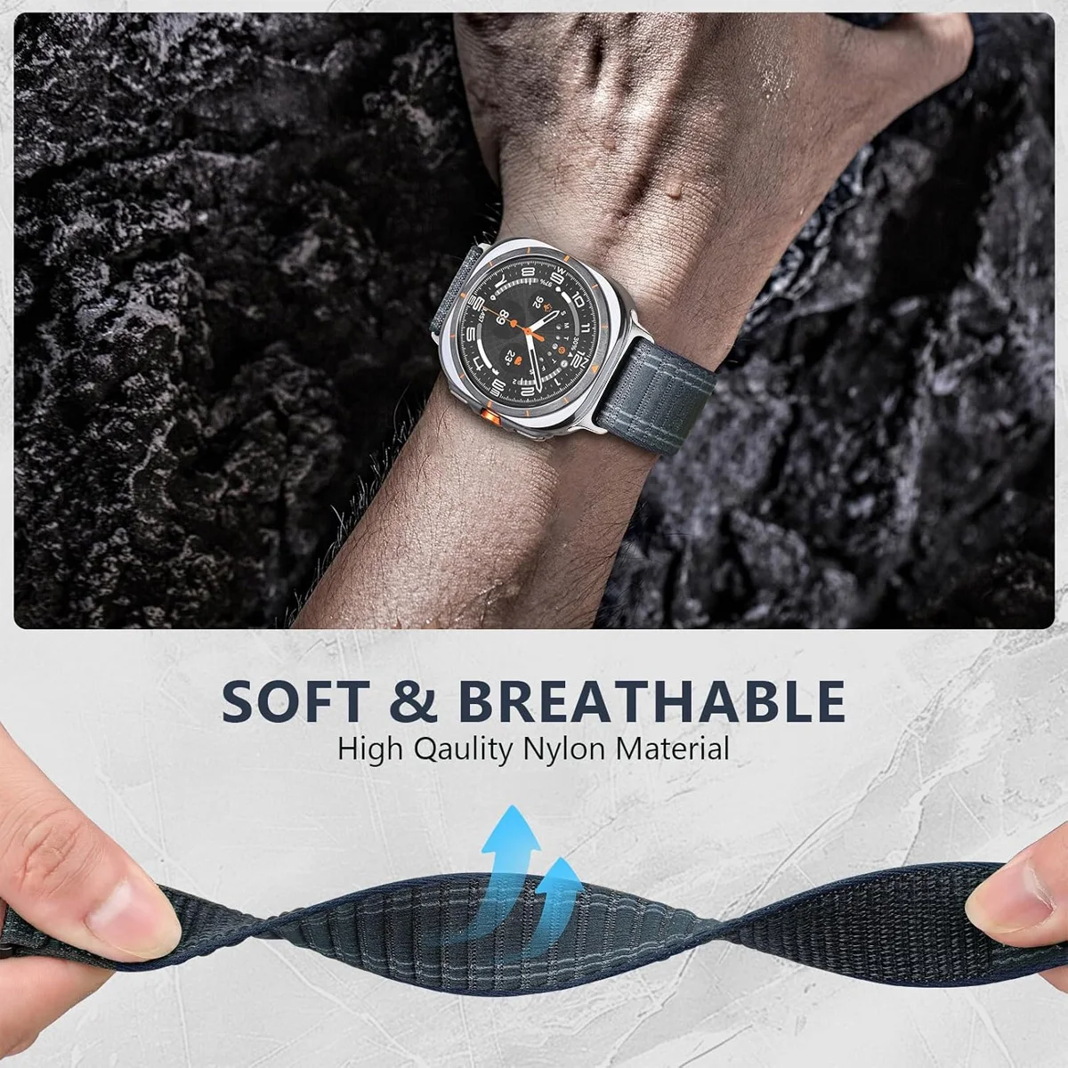 Nylon Band For Samsung Galaxy Watch 7 Ultra 47mm Strap Bracelet Soft Wristband For Samsung Galaxy Watch Ultra Accessories Correa