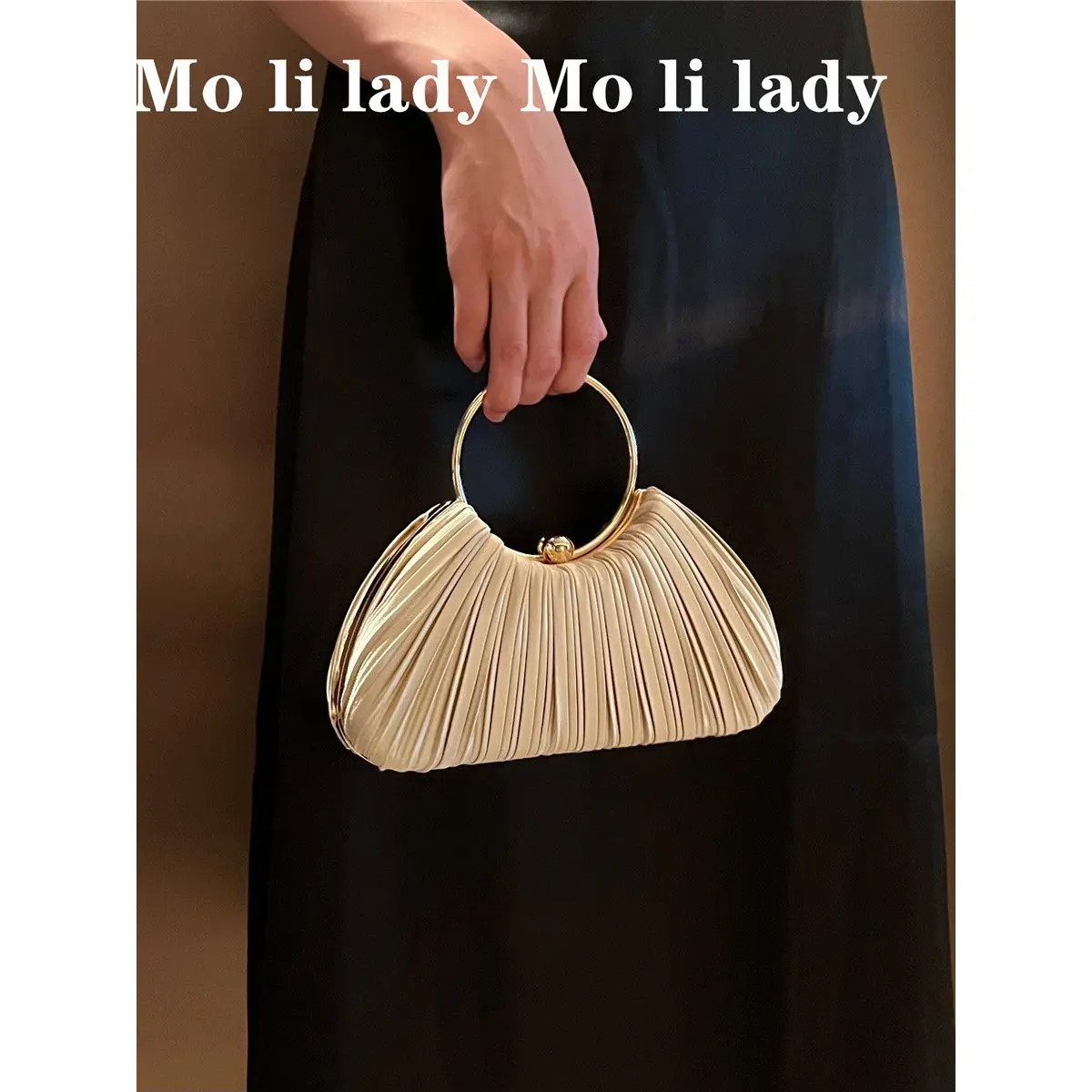 

Элегантная белая плиссированная сумка-клатч YangPai: роскошная, однотонная, из шелка, молодежная, модная