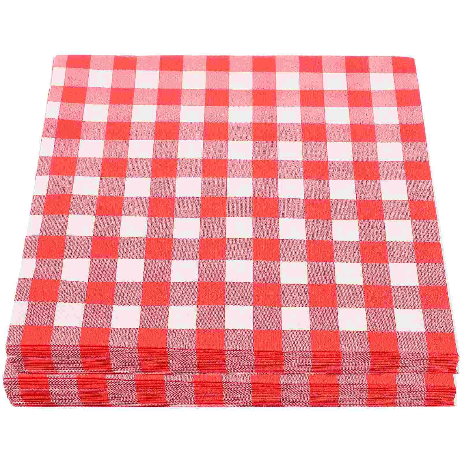 80 hojas de servilletas a cuadros, decoraciones de mesa, impresión de servilletas decorativas para vacaciones, cena y fiesta