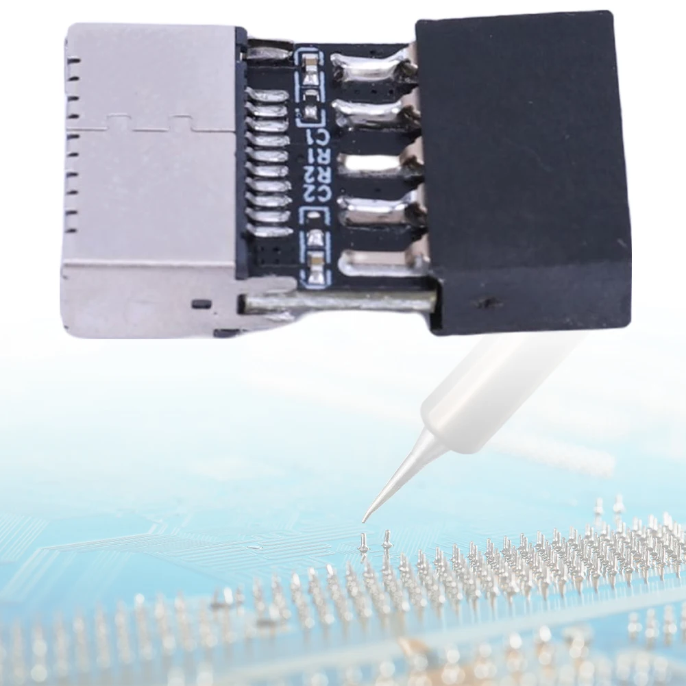 

Адаптер USB 2.0 9-контактный (9Pin) для материнской платы на разъем TYPE-E (TYPE-C) с гнездом 9-контактным USB 2.0, удлинительная карта