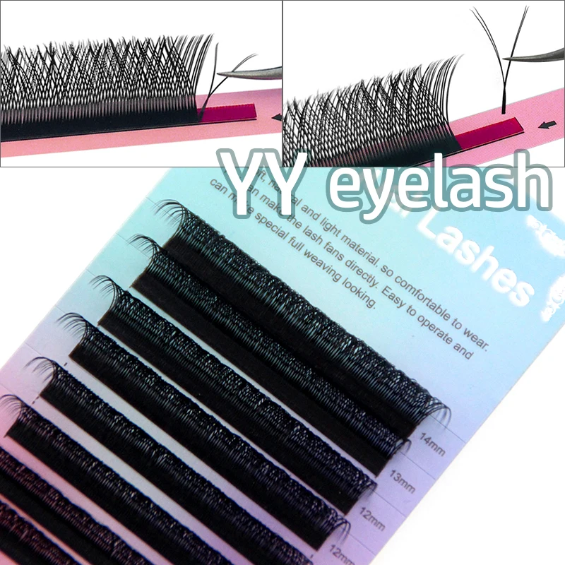 HOLLYLASH 0.05/0.07mm YY Forma Ciglia Nero Opaco Morbido Ciglia Brasiliane Premade Volume Fan Ciglia Visone Finto 12 file Y Ciglia