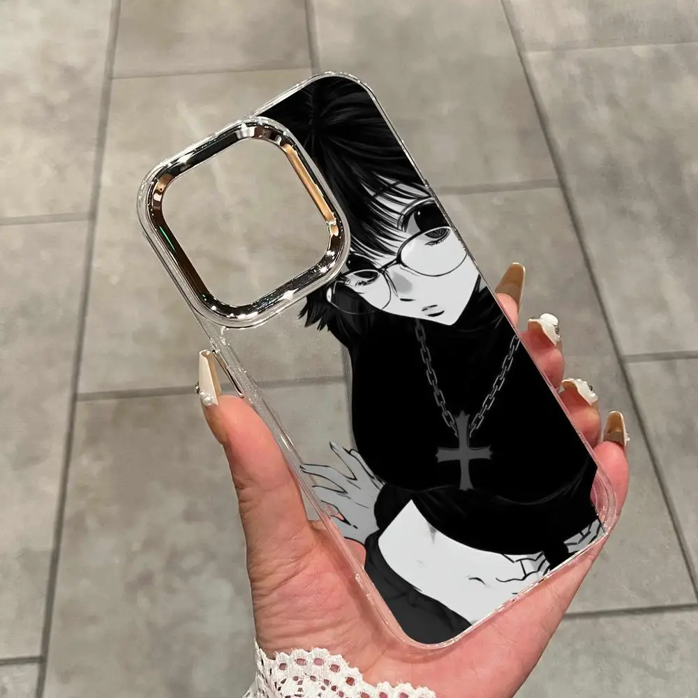 Anime Girl With Glasses Black Hoodie Phone Case For iPhone 17 Air 16 15 14 Plus 12 11 Pro Max 16e Shockproof HD Clear Back Cover