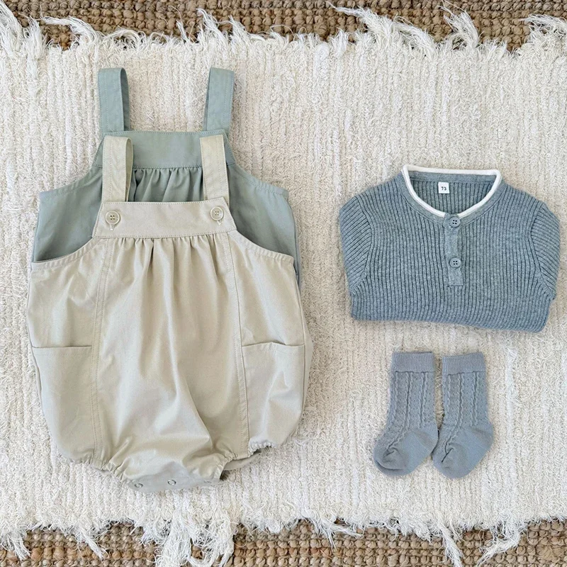 ربيع الاطفال حللا وتتسابق الخريف رومبير الطفل رومبير الطفل عادية القطن طفل الفتيات الفتيان وزرة ملابس الطفل النمط الكوري