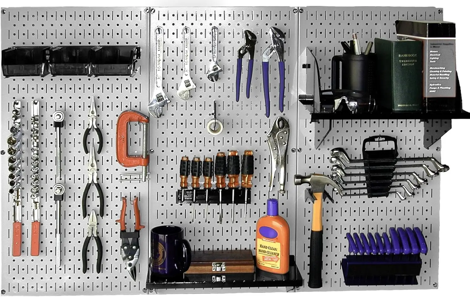 Wall Control 30-WRK-400GB Standard Workbench Metal Pegboard Tool Organizer,Gray/Black