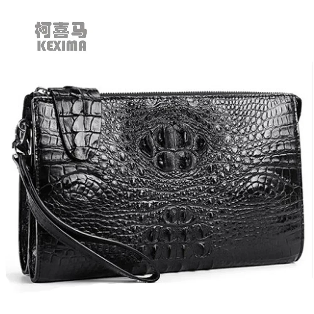 hanlante  crocodile leather handbag for men handbag for men, clutch wallet multi-function bag for men