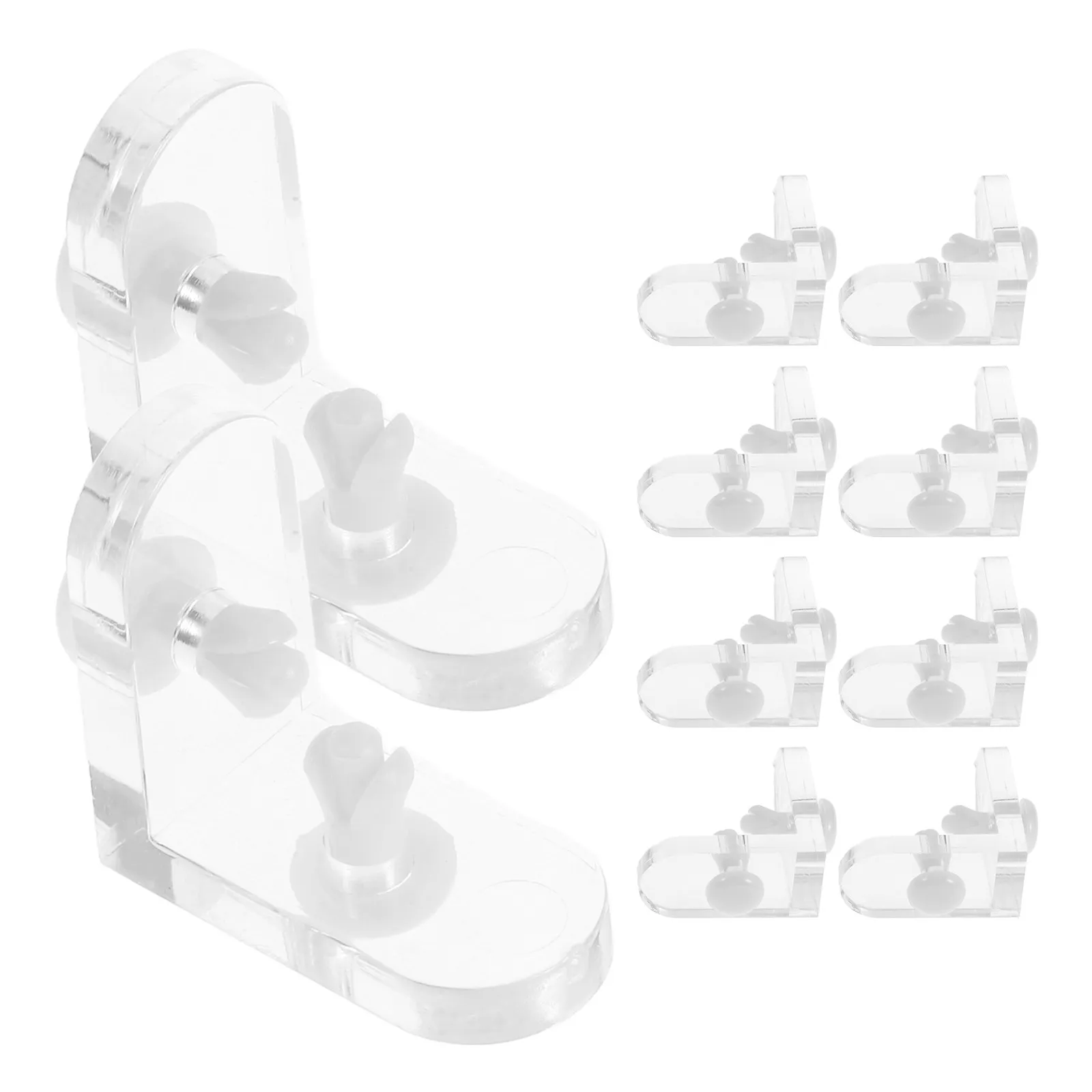 10Sets Acrylic Corner Brackets L-Shaped Clear Right Angle Brackets for Jewelry Watch Display Shelf Furniture Panel