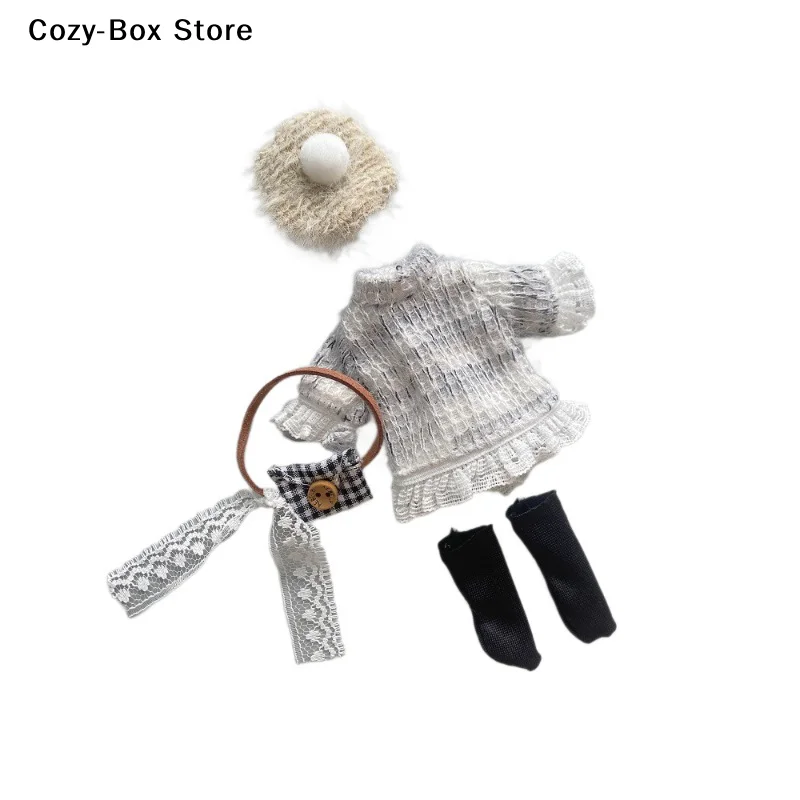 [ZY]1Set 16-17cm Cute Doll Clothes Dolls Outfit Suit Accessories Fashion Style Doll Dress Up (NO Doll)[ZY]
