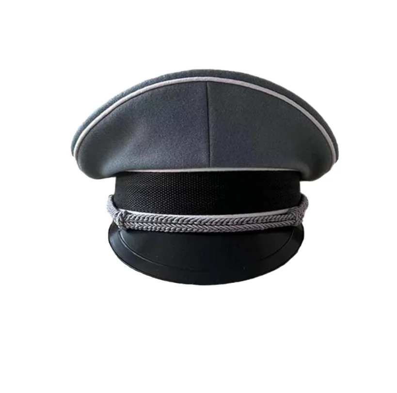 

Reproduction of German style woolen gray large eave hat for film and television stage use